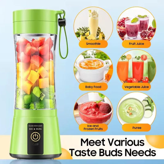 380Ml Household Juice Mixer Mini Electric Juicer USB Rechargeable Smoothie Shake Mixer Portable Juicer Household Appliances
